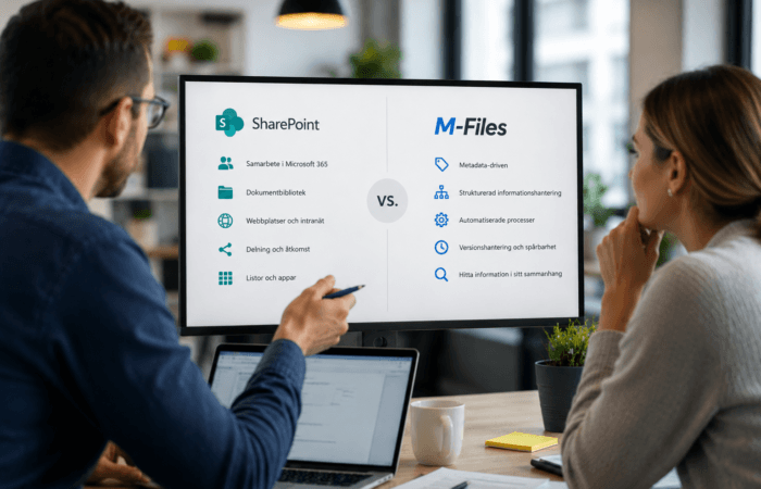 Jämförelse mellan M-Files och SharePoint för dokument- och informationshantering